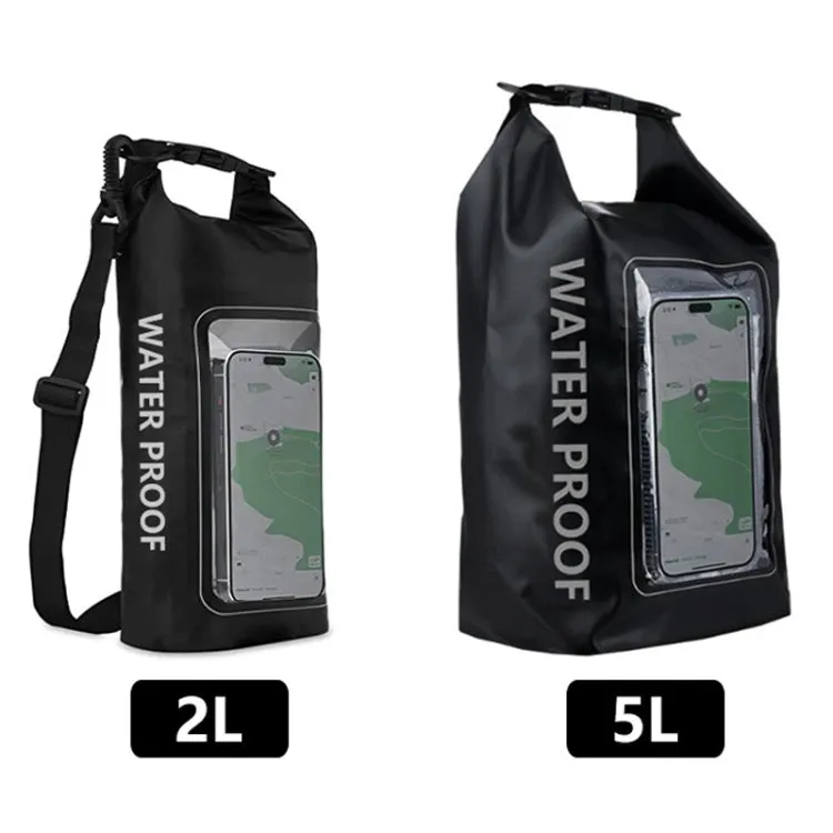 2 In 1 Outdoor Cycling Crossbody Phone Bag PVC Swimming IPX6 Waterproof Bag, Size: 2L(Black Green)