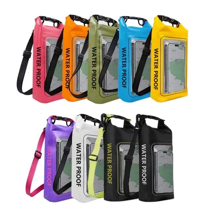 2 In 1 Outdoor Cycling Crossbody Phone Bag PVC Swimming IPX6 Waterproof Bag, Size: 2L(Black Green)