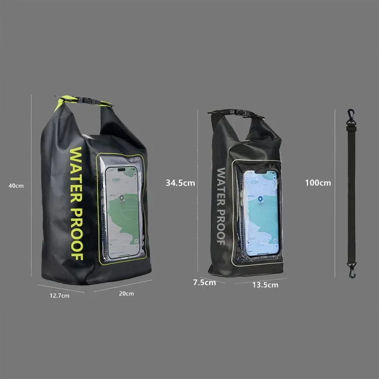 2 In 1 Outdoor Cycling Crossbody Phone Bag PVC Swimming IPX6 Waterproof Bag, Size: 2L(Black Green)