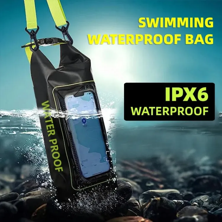 2 In 1 Outdoor Cycling Crossbody Phone Bag PVC Swimming IPX6 Waterproof Bag, Size: 2L(Black Green)