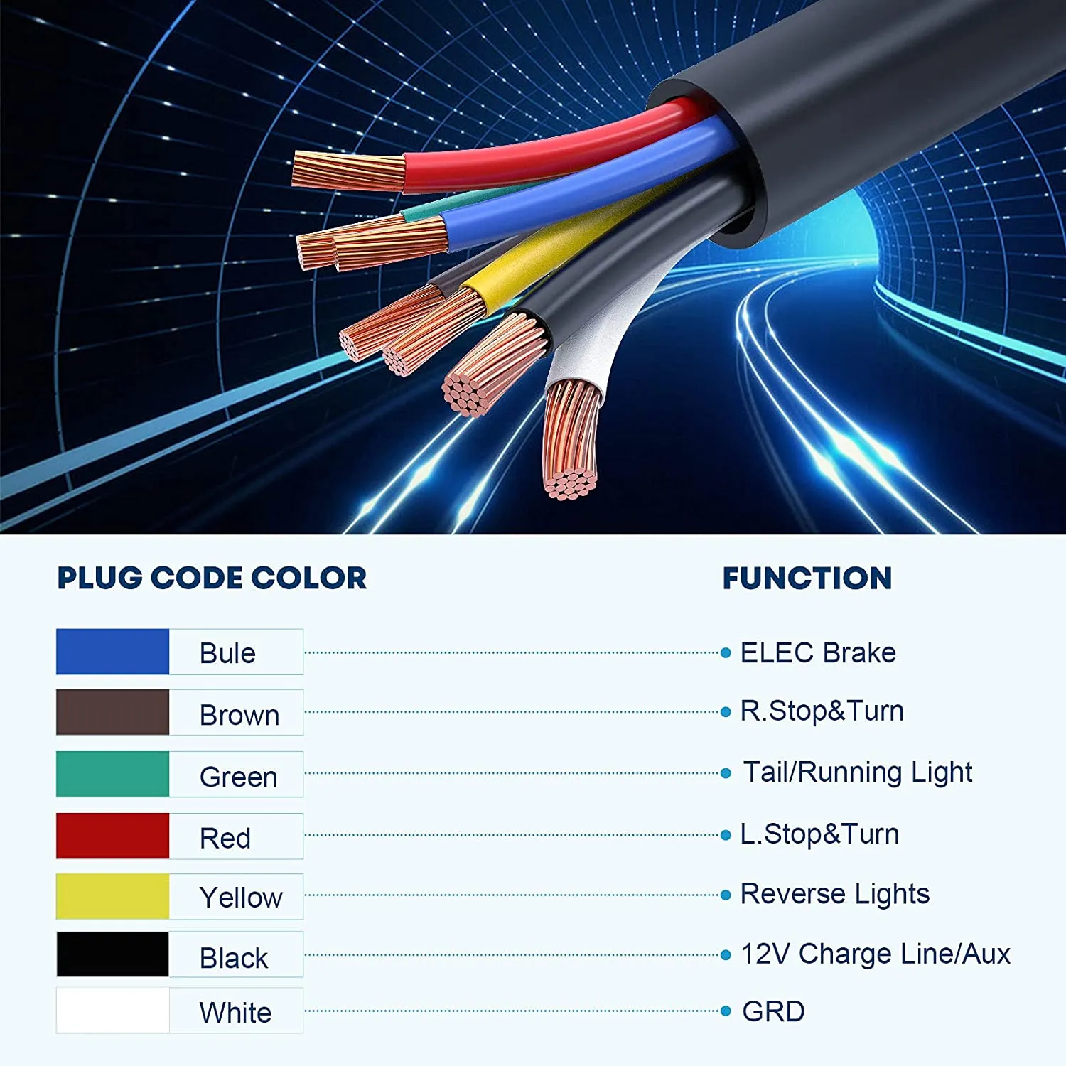 7 Way Trailer Cord