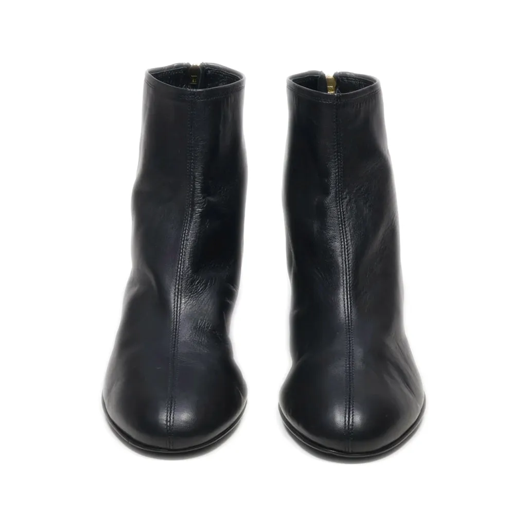 Agl Ankle Boots Leather Black Colour For Women