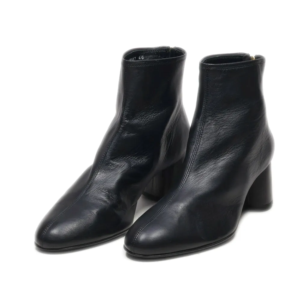 Agl Ankle Boots Leather Black Colour For Women