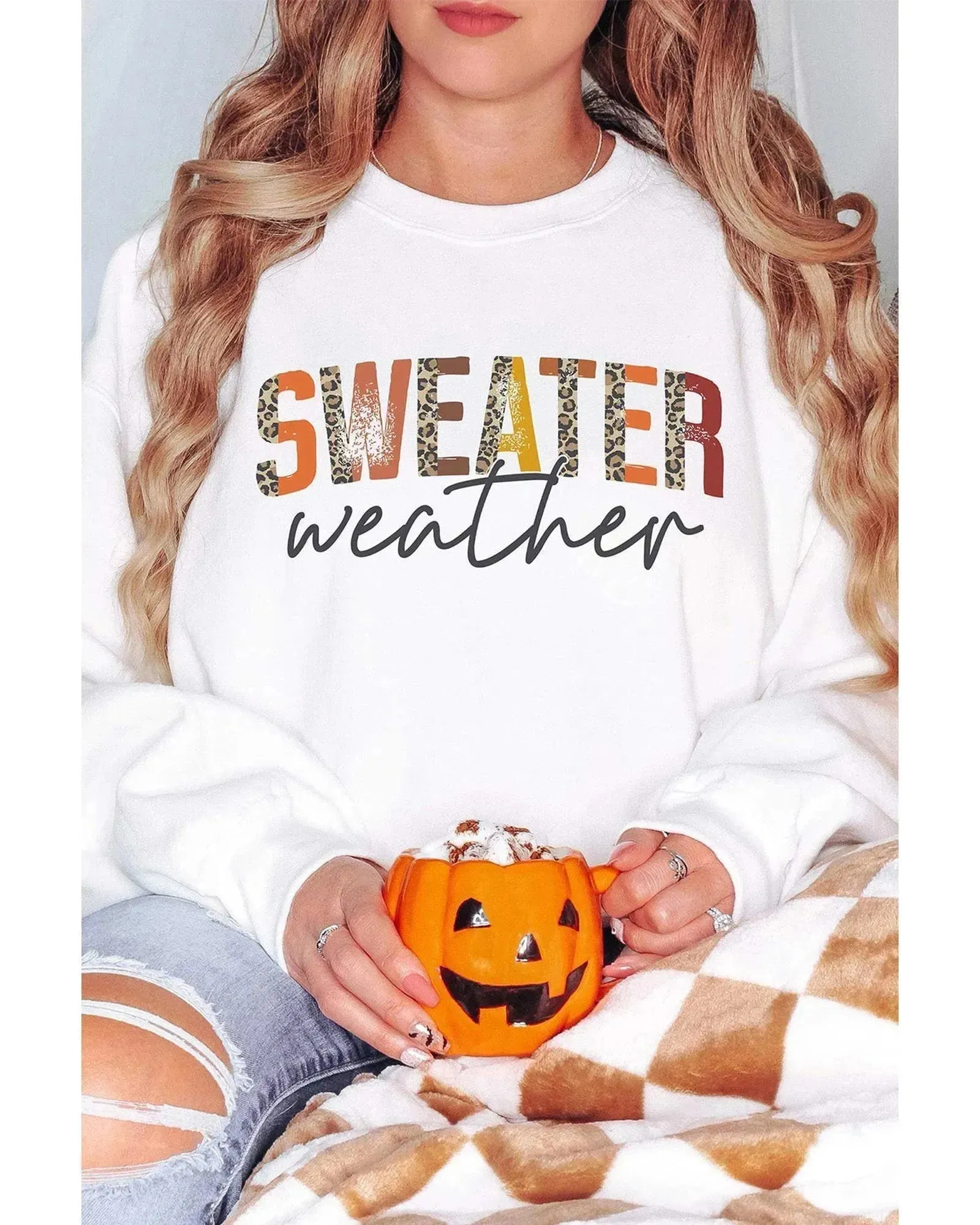 Azura Exchange Sweater Weather Monogram Sweatshirt - M