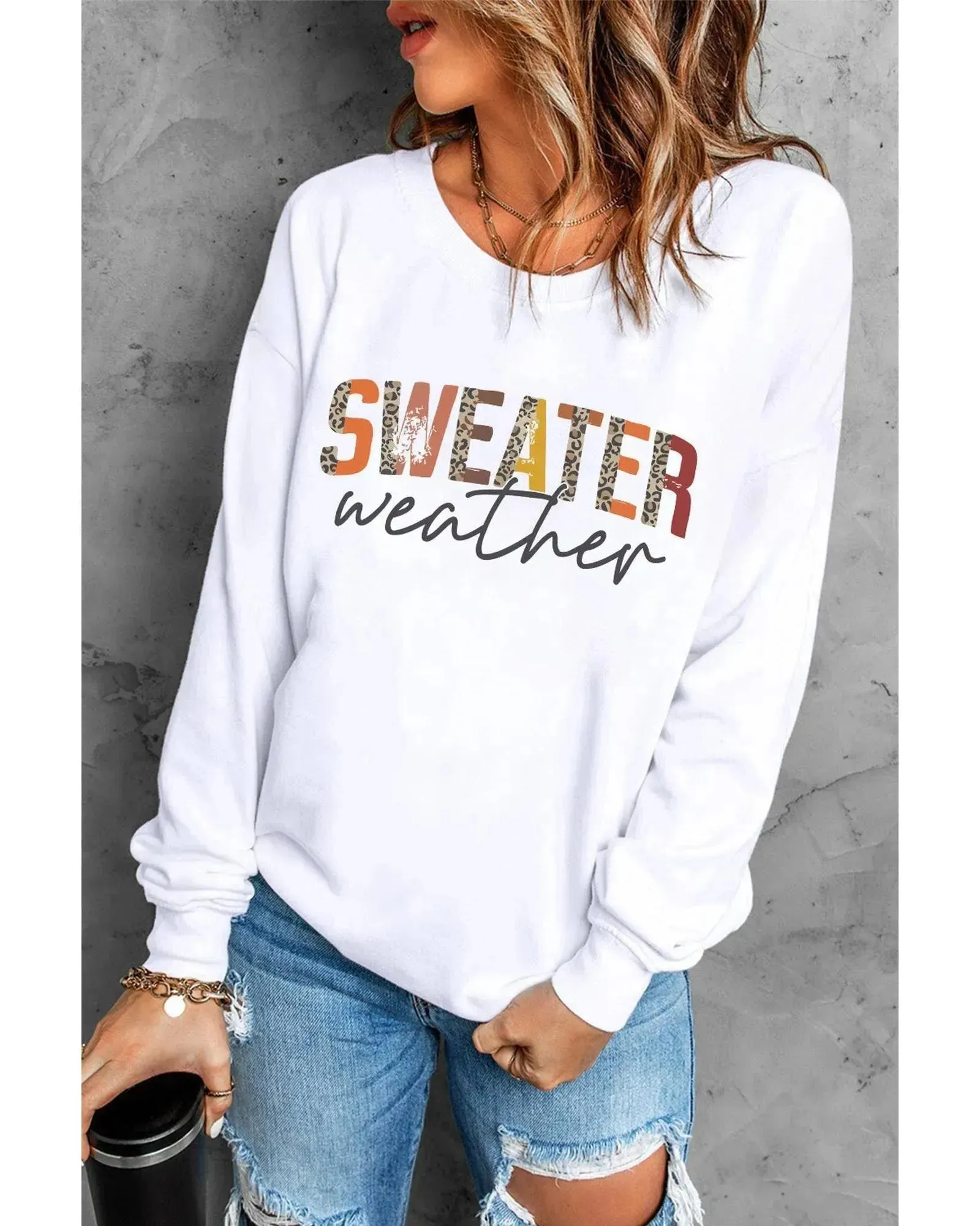 Azura Exchange Sweater Weather Monogram Sweatshirt - M