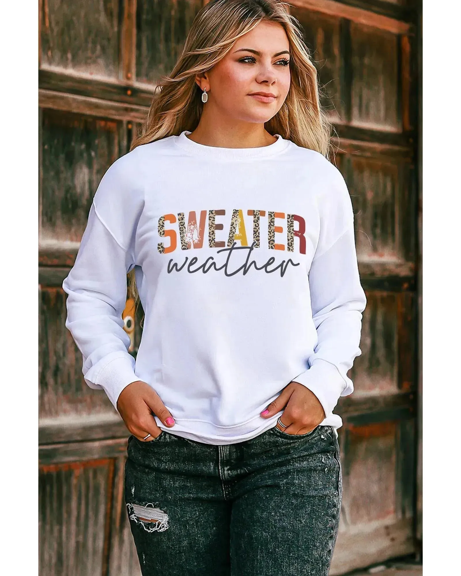 Azura Exchange Sweater Weather Monogram Sweatshirt - M