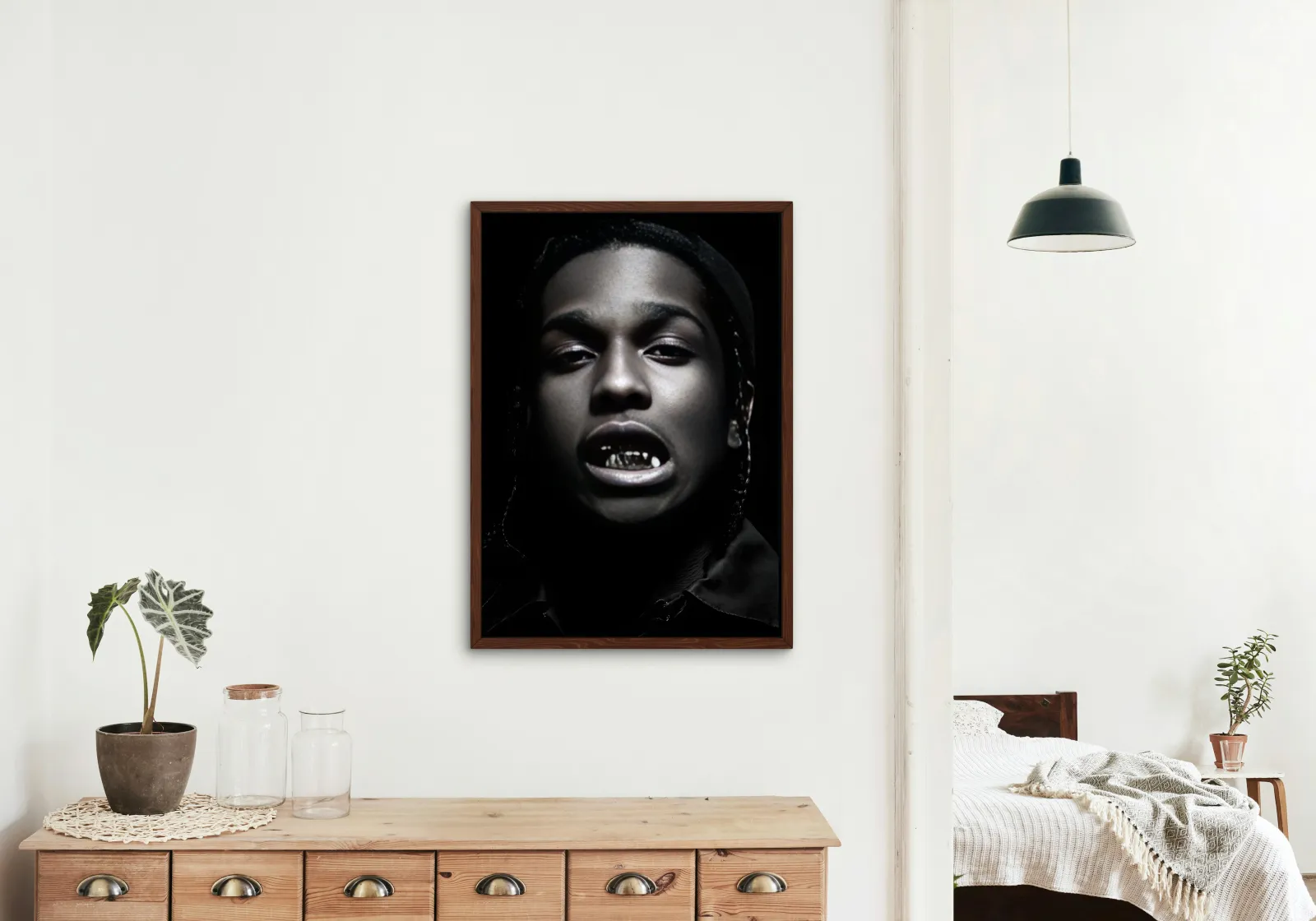 Black And White ASAP Rocky Poster Grill PRINTABLE WALL ART, Hypebeast Poster, Urban Street Style Wall Art, Rapper Grillz Teeth Poster