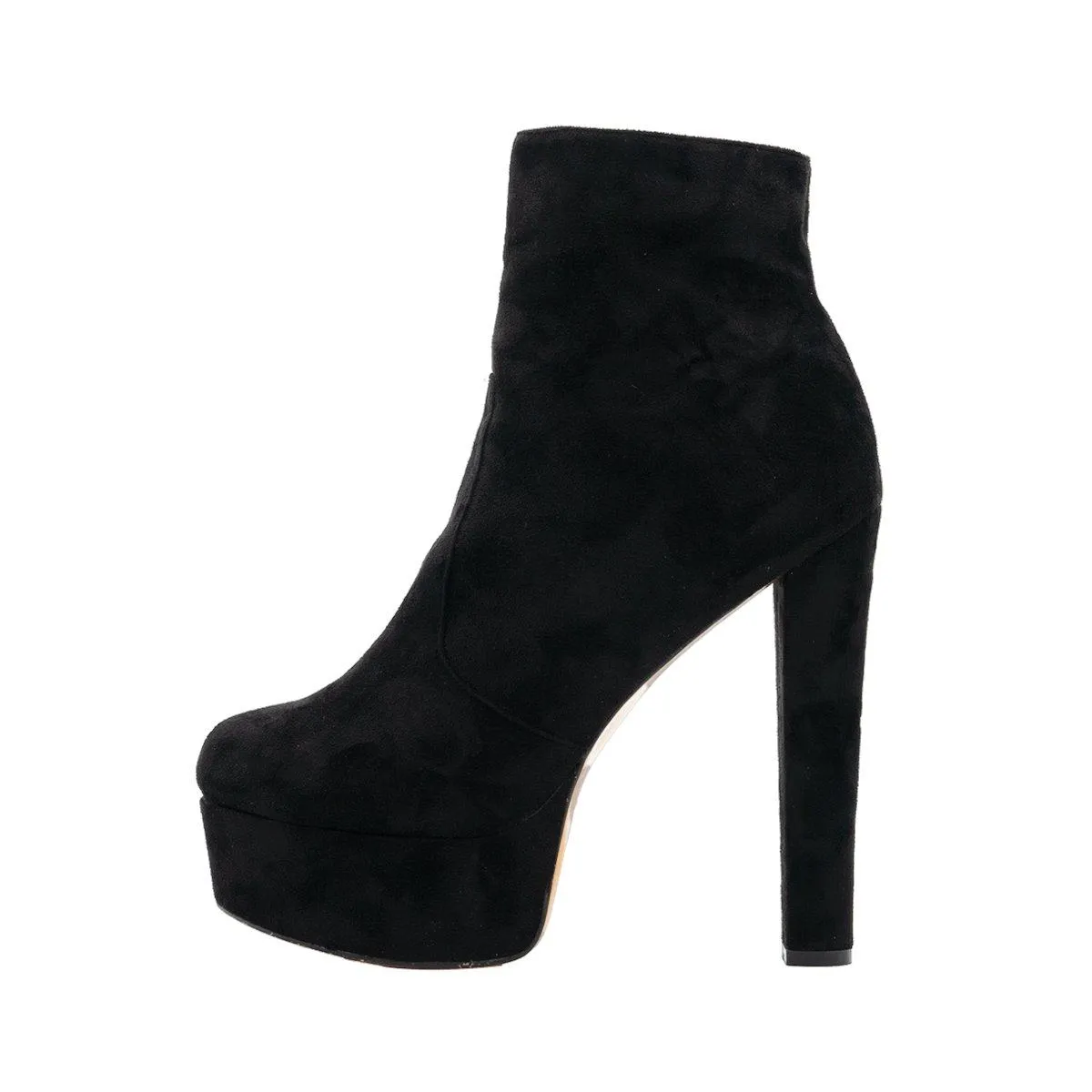 Black Velour Giaro Destroyer Ankle Boots Fabric Black Colour For Women