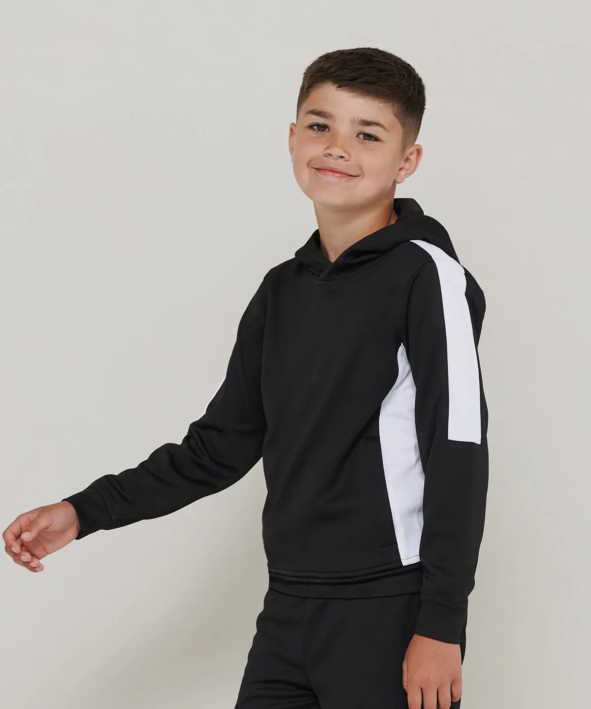 Black/Gunmetal Grey - Kids contrast team hoodie