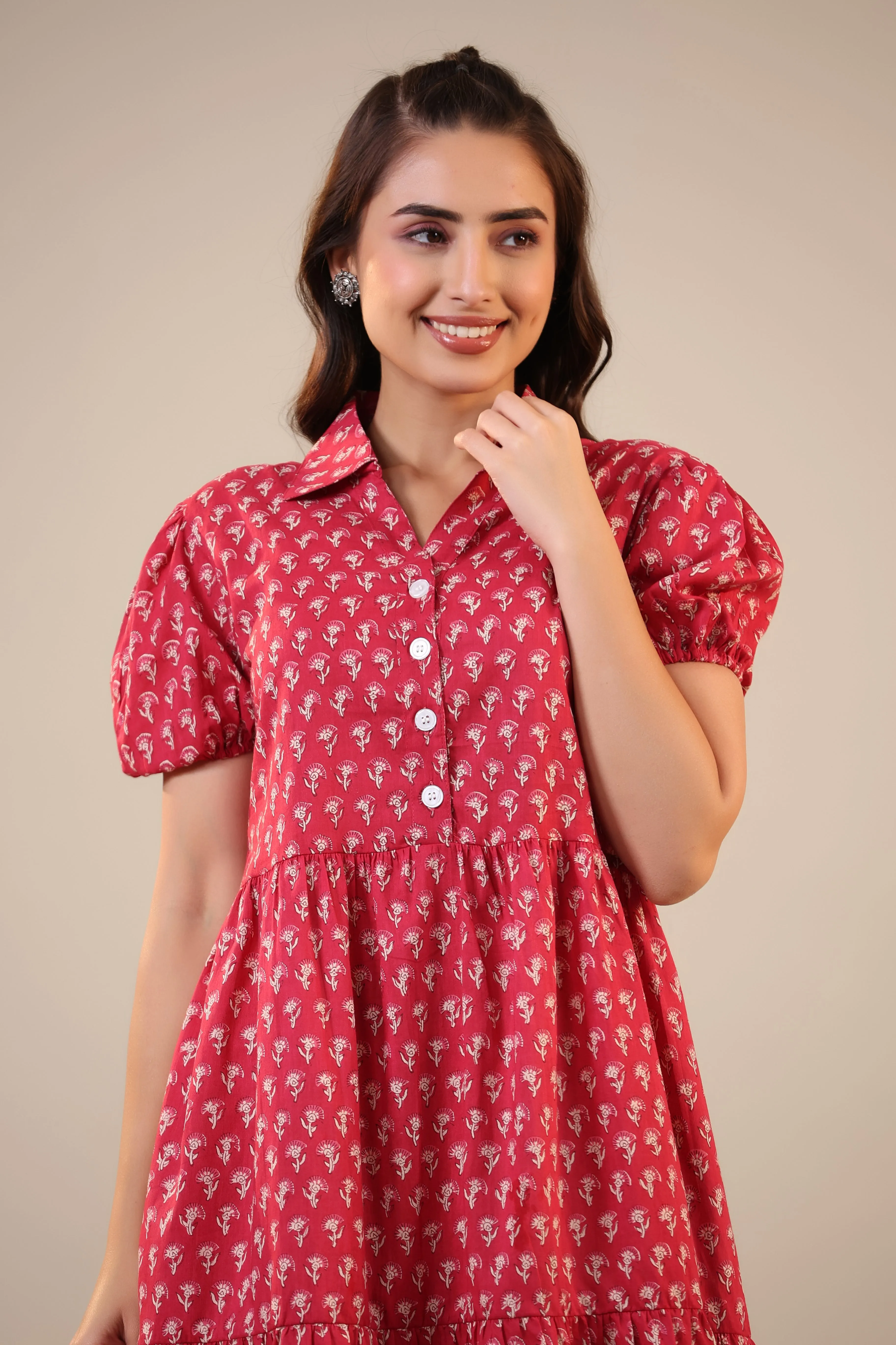 Booti on Pink Collared T-shirt dress