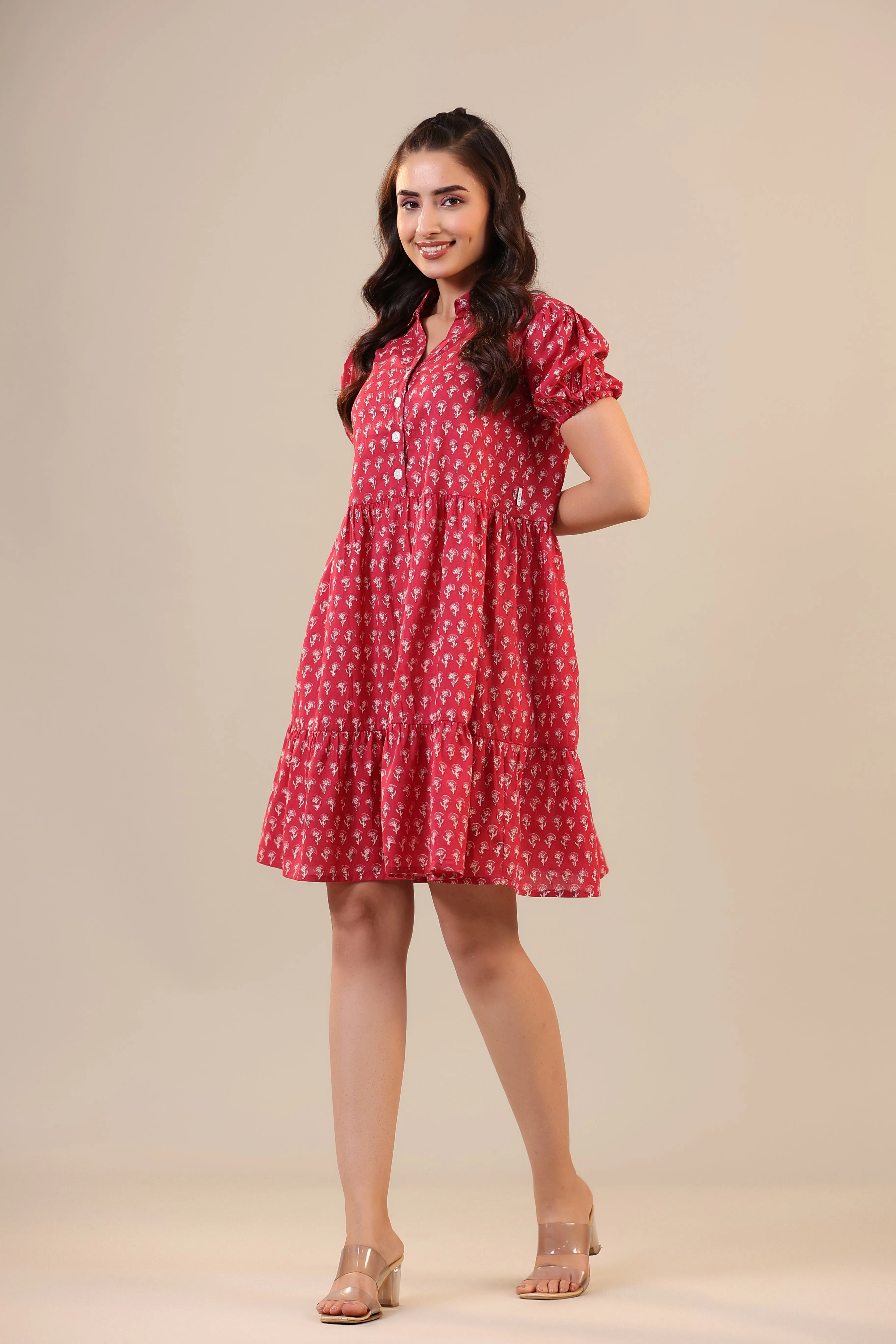 Booti on Pink Collared T-shirt dress