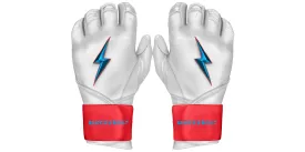 Bruce Bolt PREMIUM PRO BRINSON Series Long Cuff Batting Gloves: White