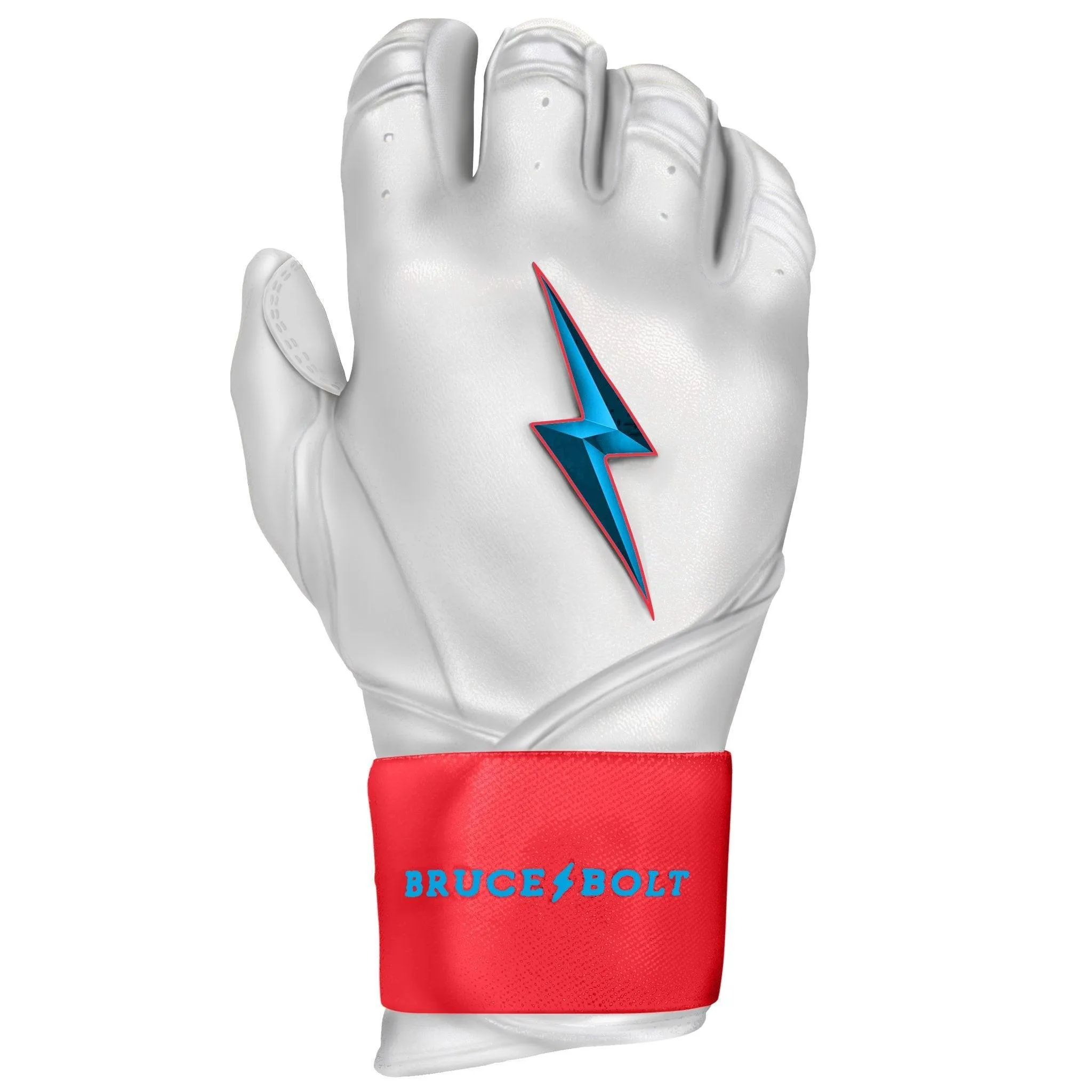 Bruce Bolt PREMIUM PRO BRINSON Series Long Cuff Batting Gloves: White