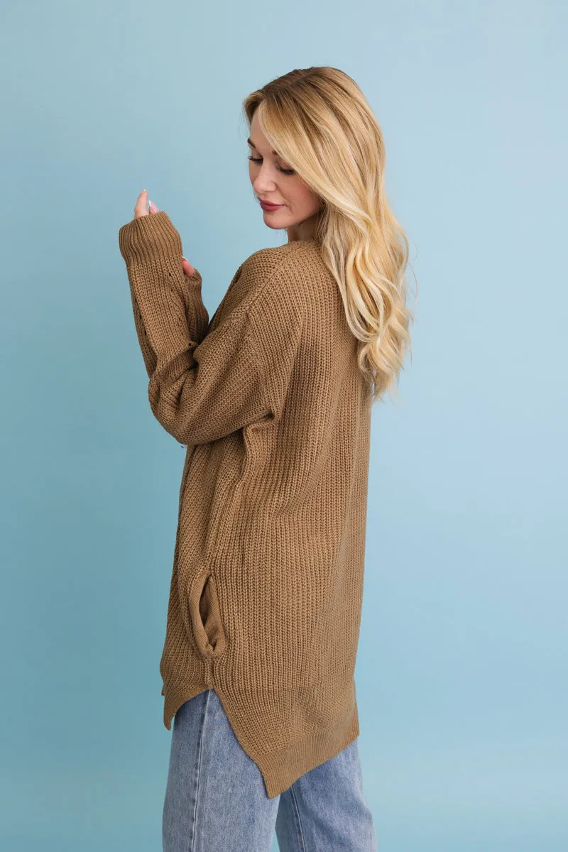 Cozy Open-Front Waffle Knit Long Cardigan - Winter Staple ⛄