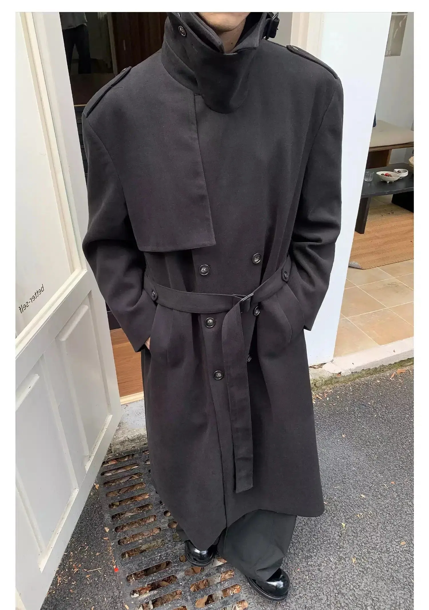 Cui Back Buttons Modern Long Coat