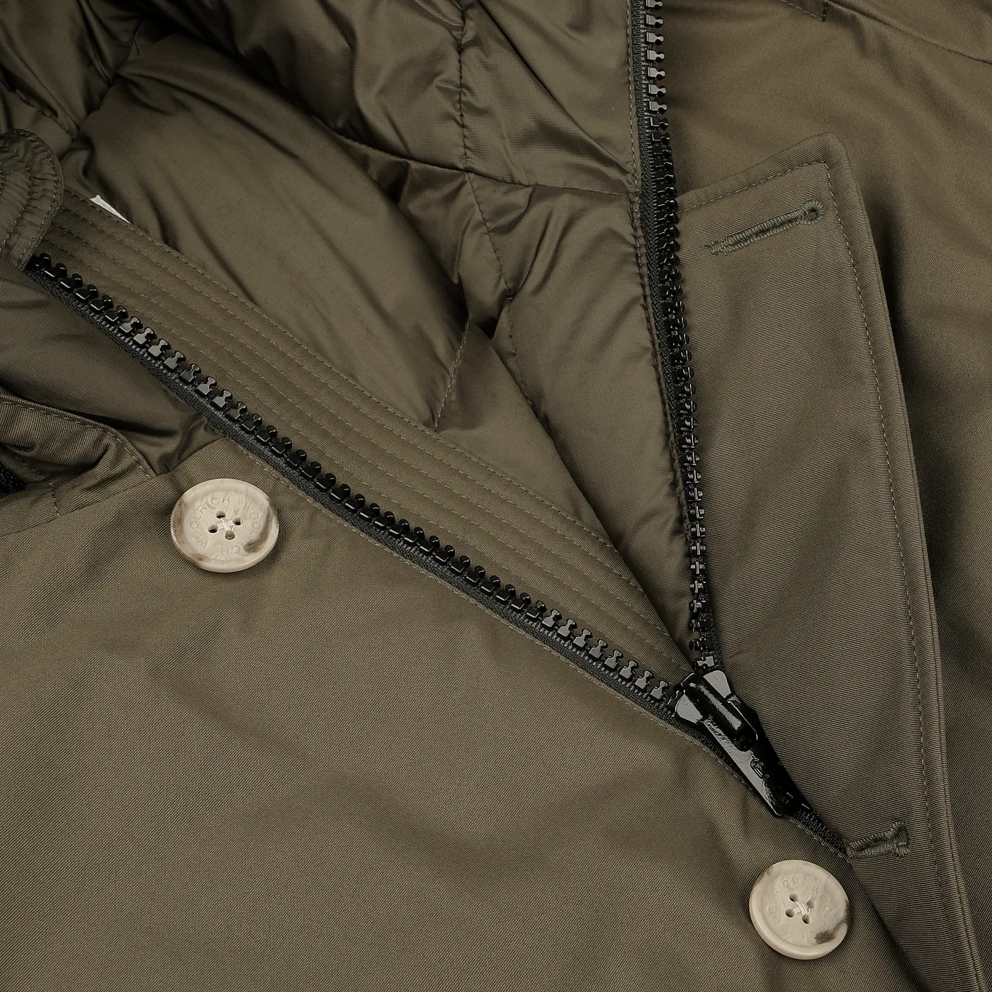 Dark Green Stretch Nylon Arctic Parka