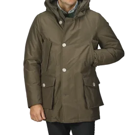 Dark Green Stretch Nylon Arctic Parka