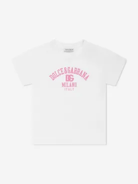 Dolce & Gabbana Baby Girls Logo T-Shirt in White