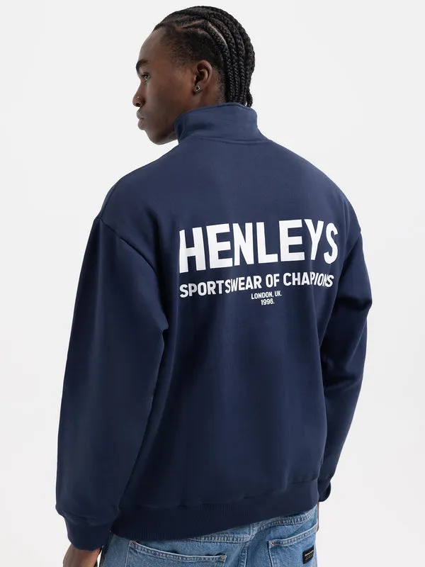 HENLEYS CHAMPION ZIP SWEATER - MEN - NAVY