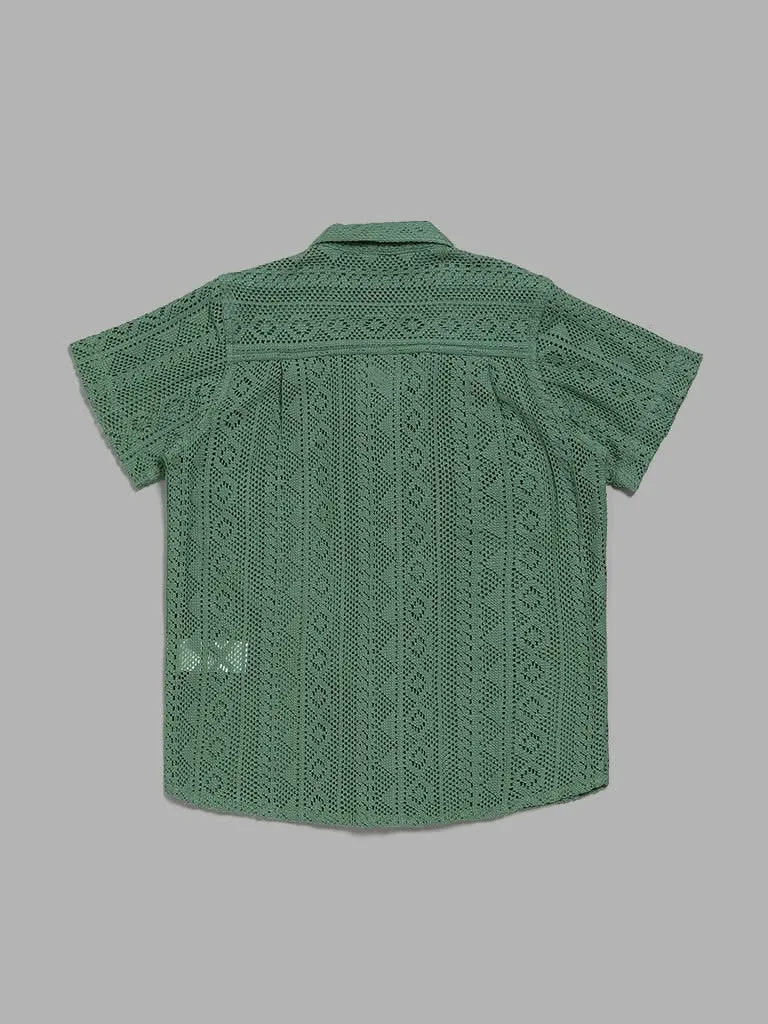 HOP Kids Green Mesh Shirt