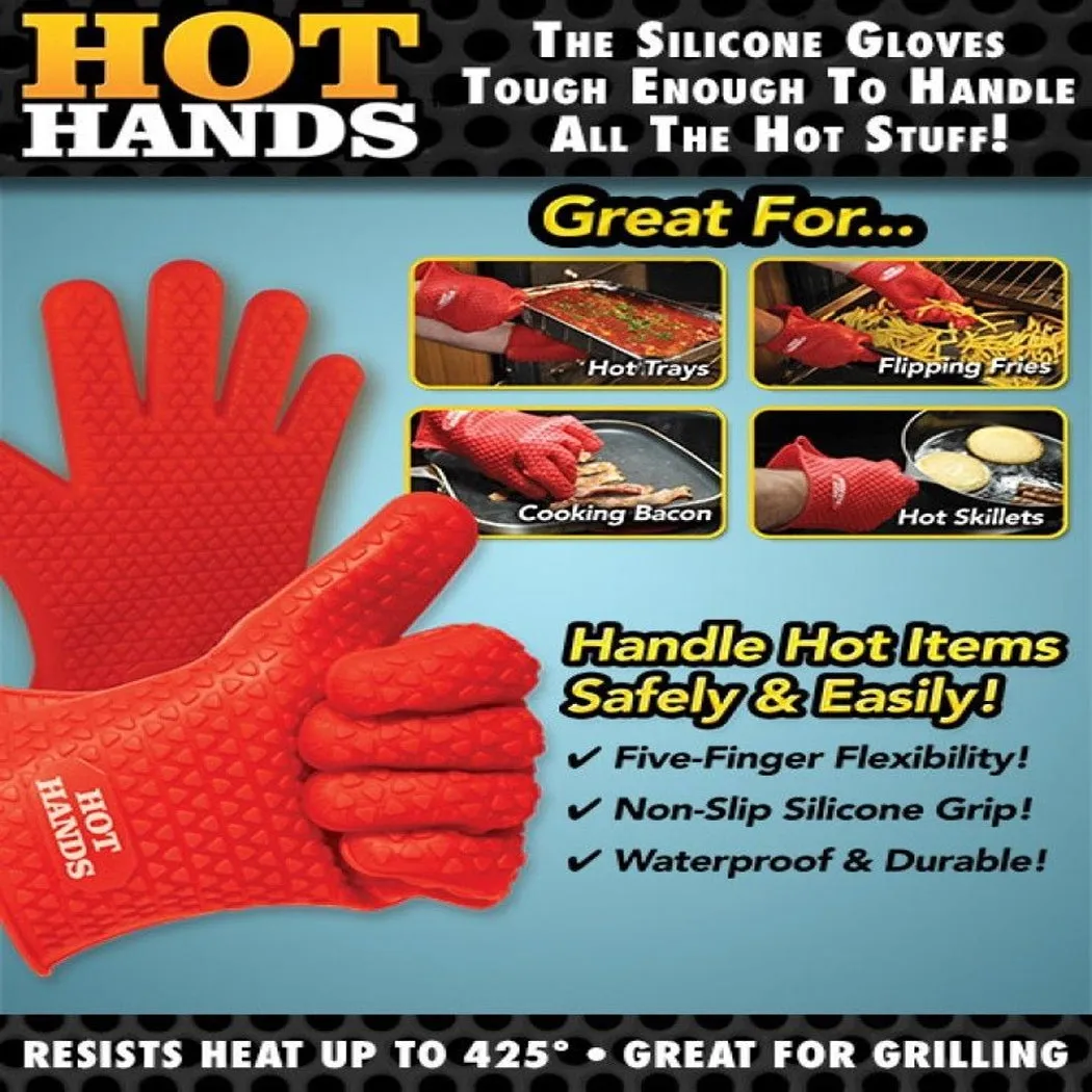 Hot Hands Heat-Resistant Non-Slip Silicone Cooking Gloves