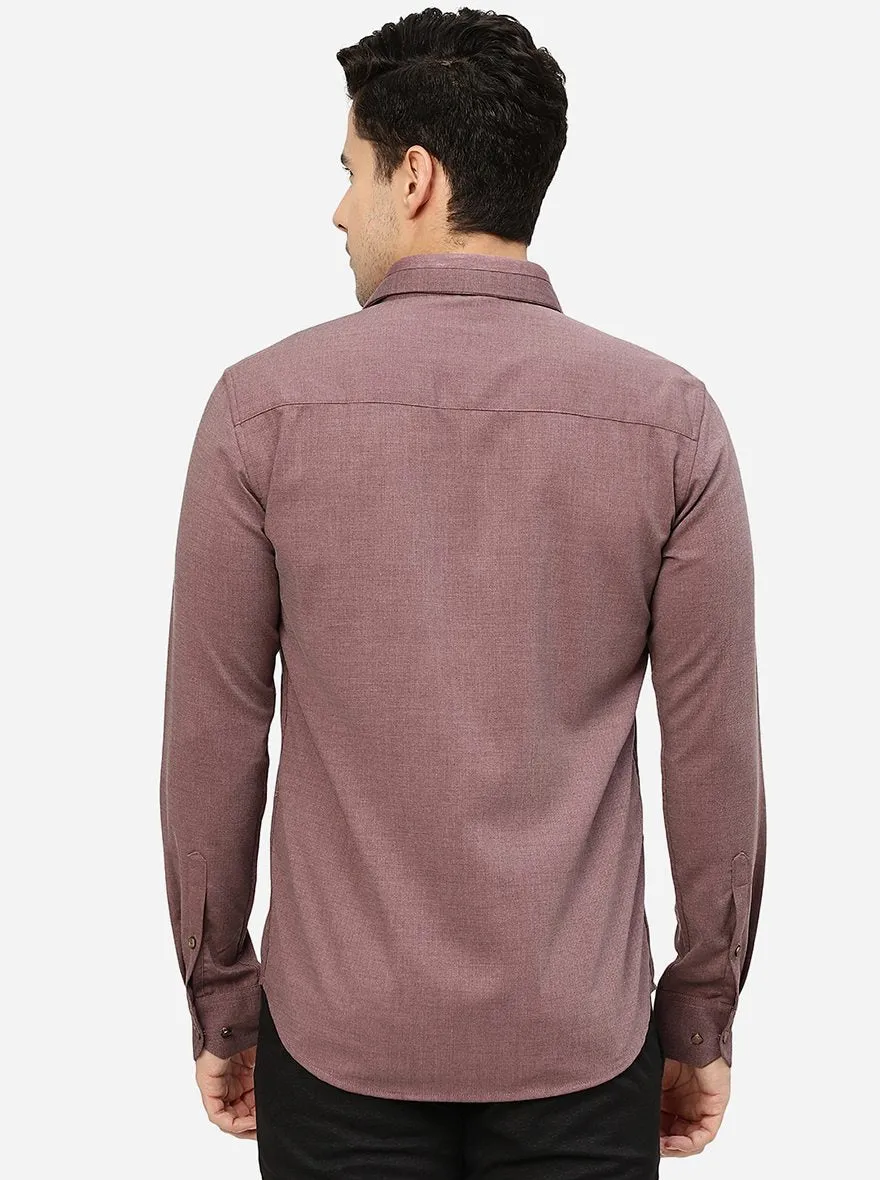 Light Purple Solid Slim Fit Party Wear Shirt | JB Studio