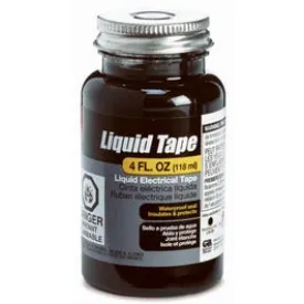 Liquid Electrical Tape, Black, Waterproof, 4-oz.