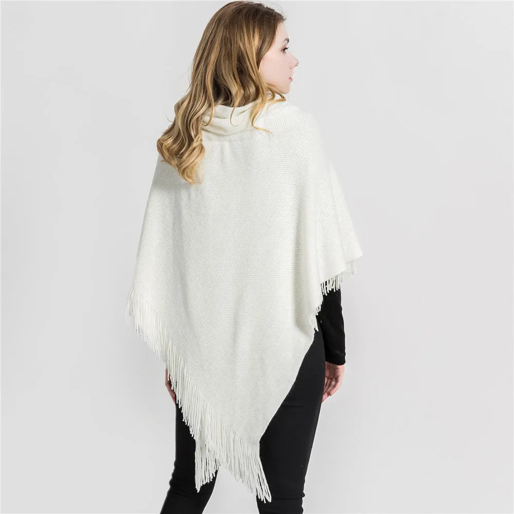 Loose Knitted Kimono Poncho Shawl Cardigan