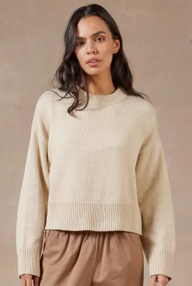 Malibu Crew Sweater in Milk