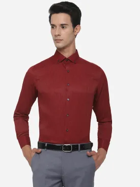 Maroon Solid Slim Fit Party Wear Shirt | JB Studio