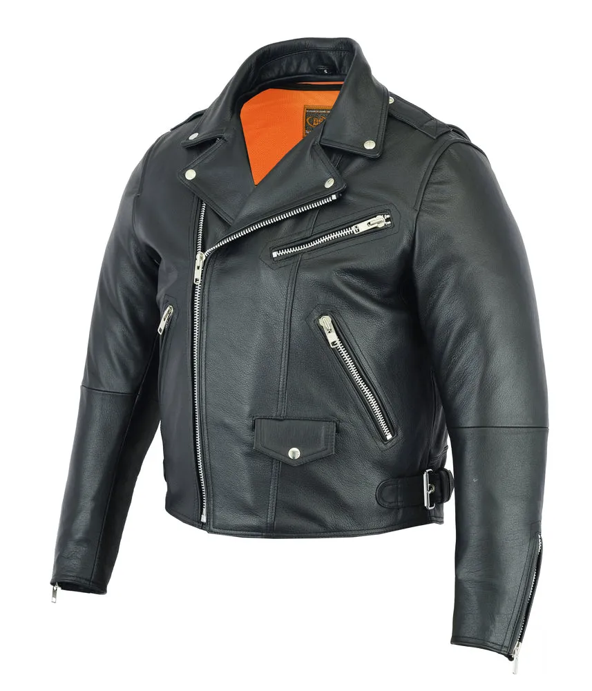 Men's Classic Beltless Biker Leather Jacket