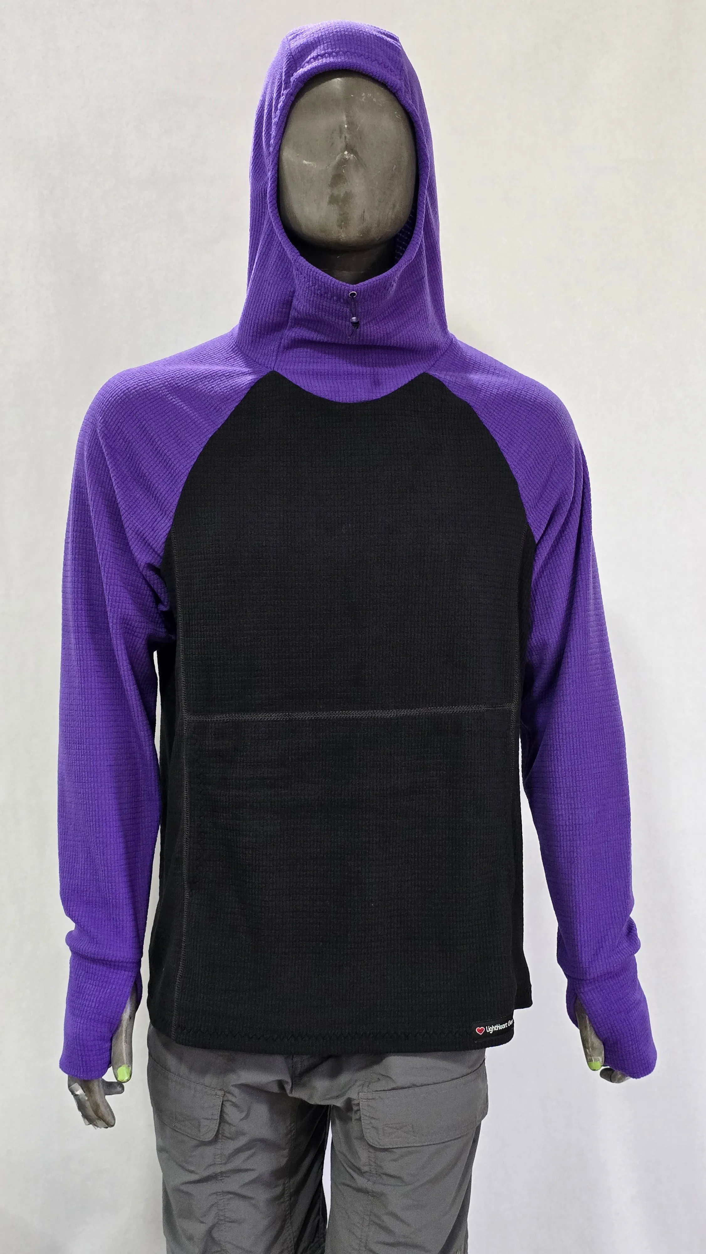 Men's Hoodie - Black w/ Dark Purple sleeves & hood