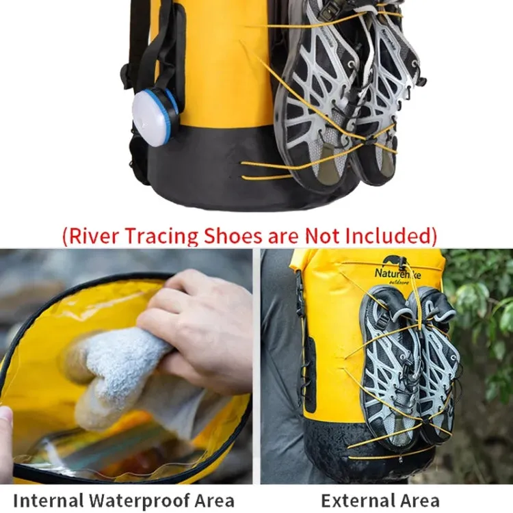 Naturehike Wet Dry IPX6 Waterproof Bag Outdoor Seaside Diving Swimming Rafting Equipment, Color: 40L Yellow