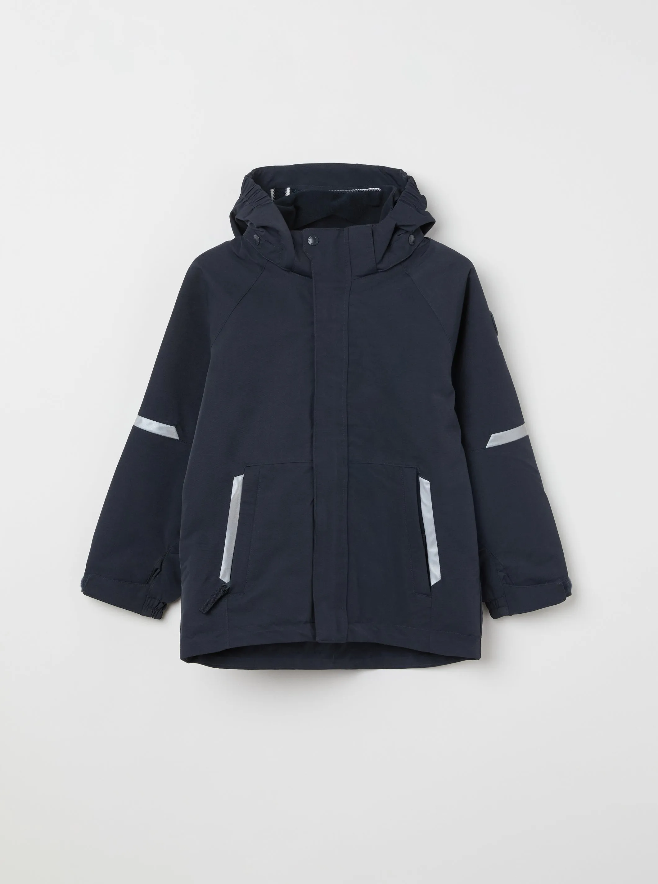 Navy Waterproof Kids School Coat