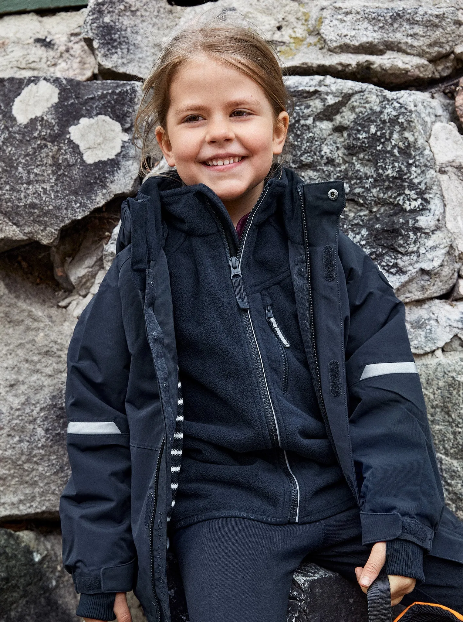 Navy Waterproof Kids School Coat