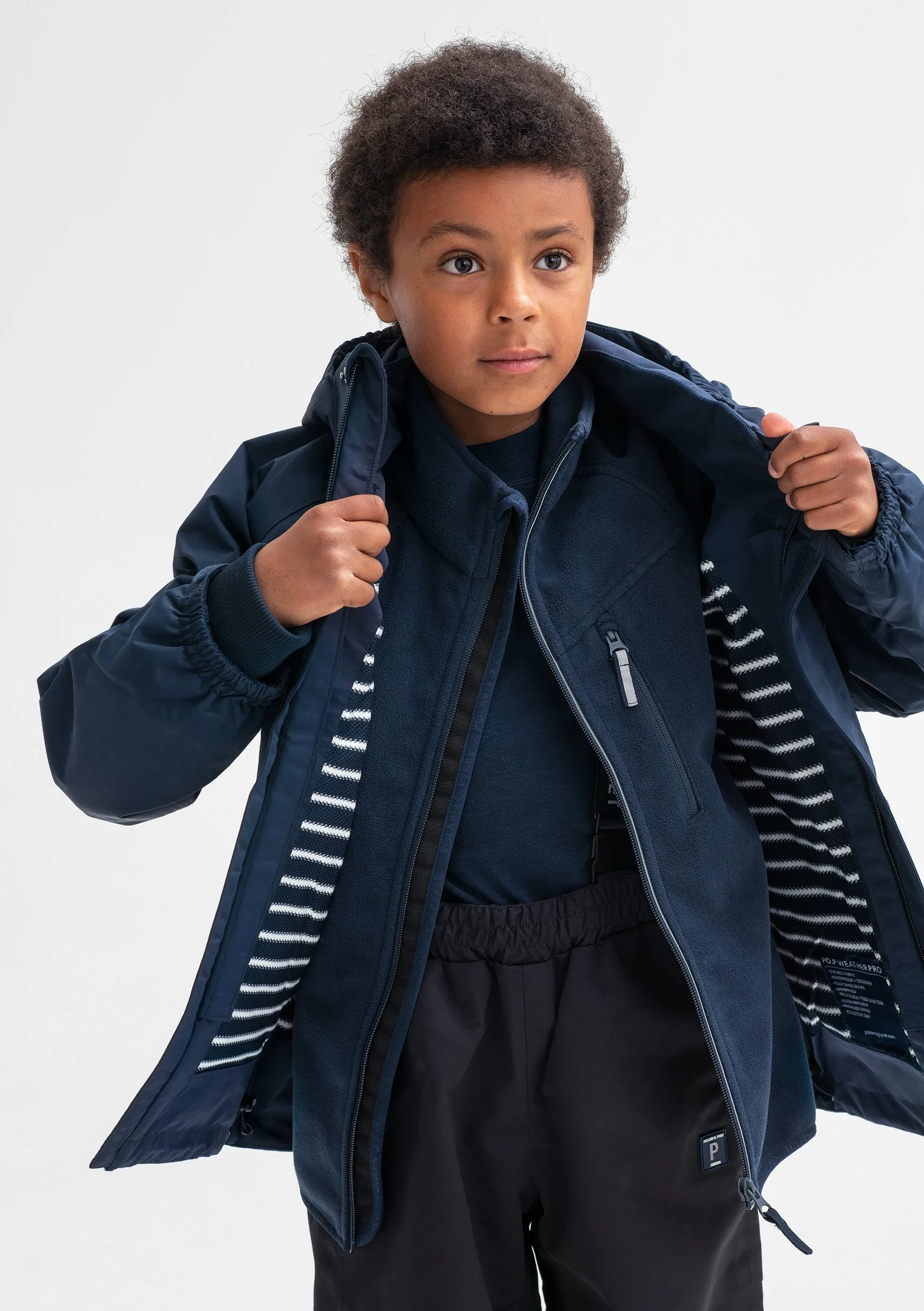 Navy Waterproof Kids School Coat