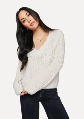 Octavia V-Neck Sweater - Cream