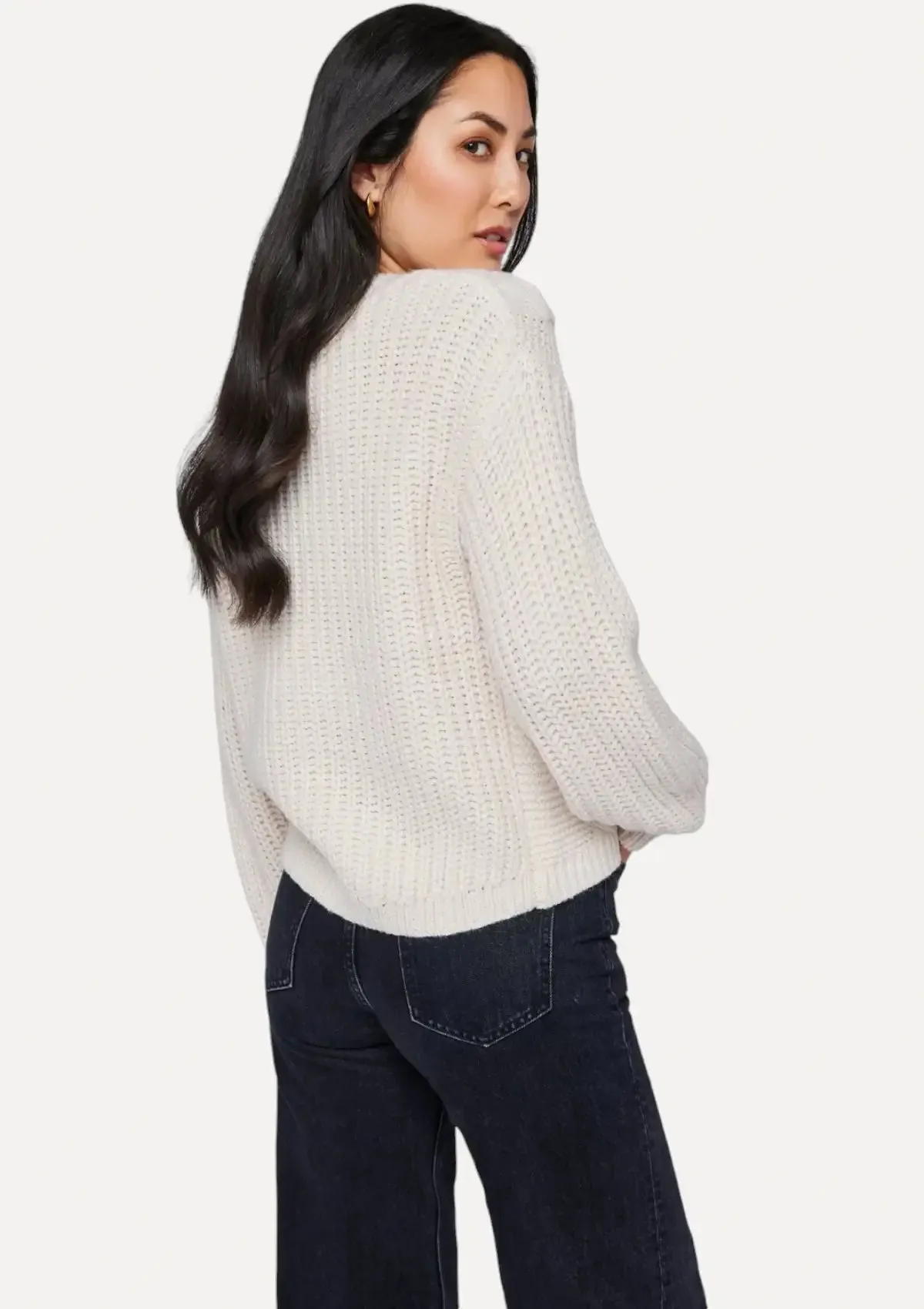 Octavia V-Neck Sweater - Cream