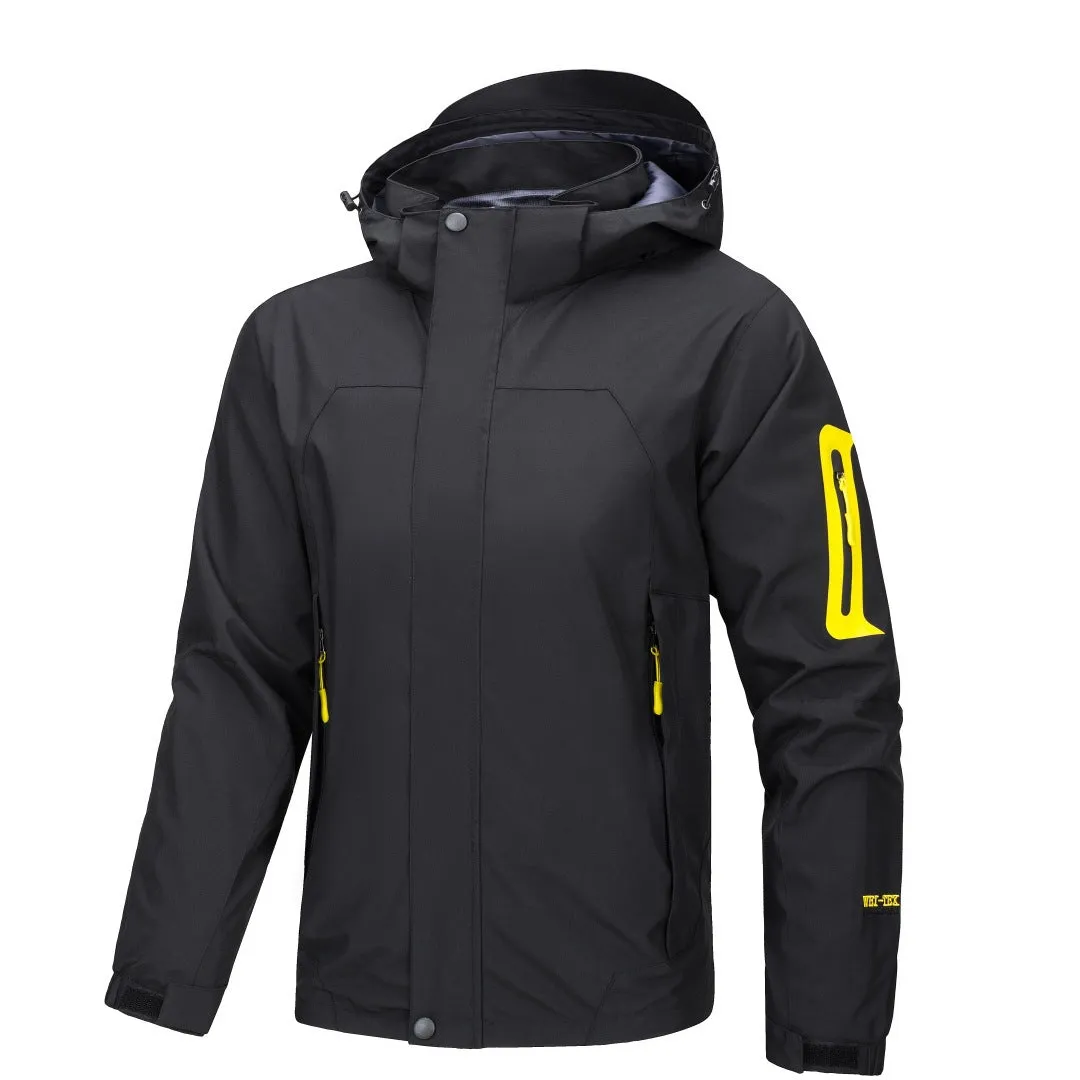 OUTDOOR DESTACHABLE HOODED WATERROOF HARDSHELL JACKET