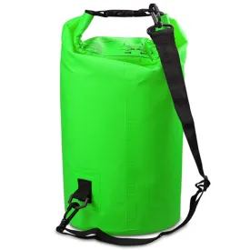 Outdoor Waterproof Double Shoulder Bag Dry Sack PVC Barrel Bag, Capacity: 20L (Green)