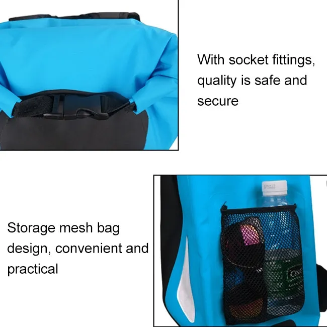 Outdoor Waterproof Dry Dual Shoulder Strap Bag Dry Sack PVC Barrel Bag, Capacity: 25L (Orange)