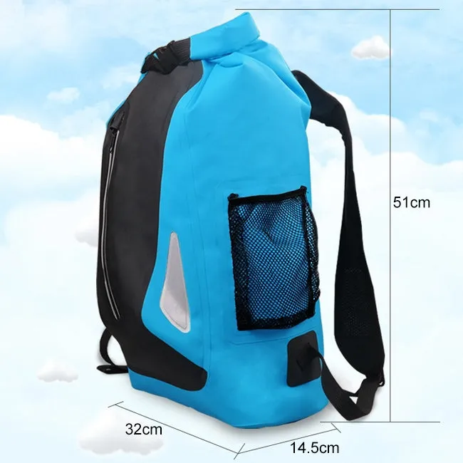 Outdoor Waterproof Dry Dual Shoulder Strap Bag Dry Sack PVC Barrel Bag, Capacity: 25L (Orange)