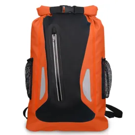 Outdoor Waterproof Dry Dual Shoulder Strap Bag Dry Sack PVC Barrel Bag, Capacity: 25L (Orange)