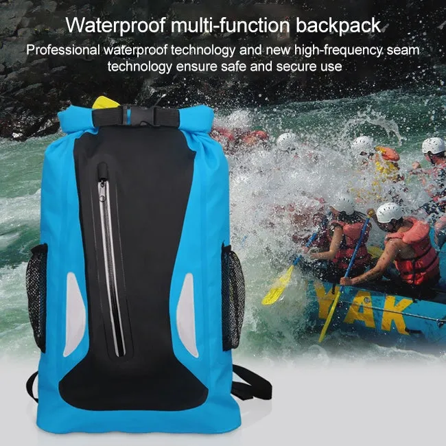 Outdoor Waterproof Dry Dual Shoulder Strap Bag Dry Sack PVC Barrel Bag, Capacity: 25L (Orange)