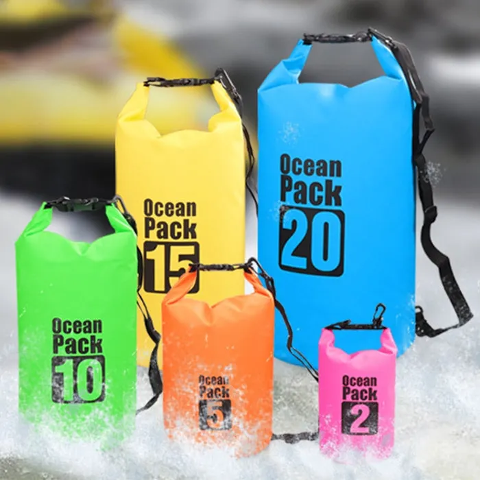 Outdoor Waterproof Single Shoulder Bag Dry Sack PVC Barrel Bag, Capacity: 3L (Yellow)