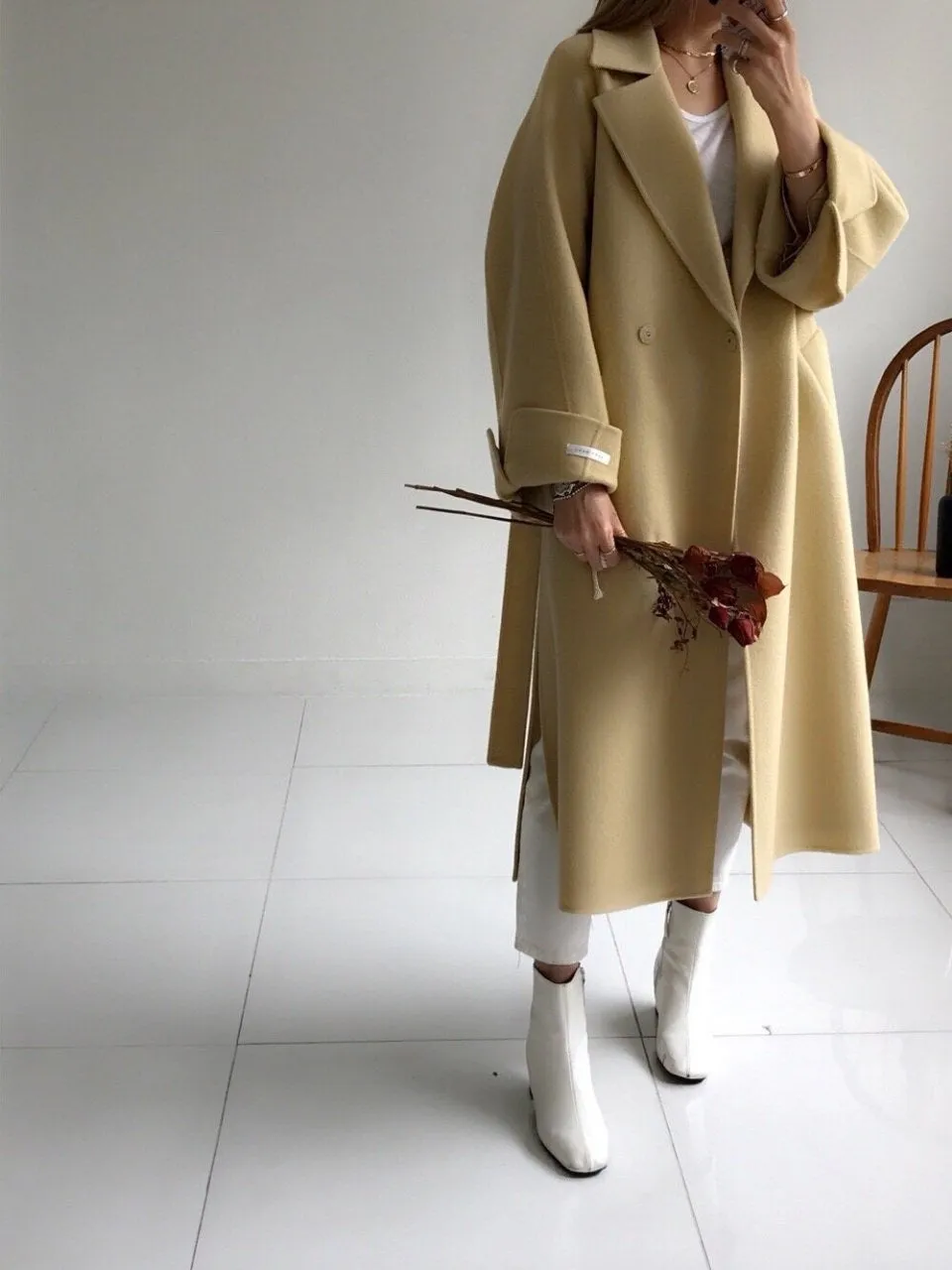 Oversized Wool Handmade Long Coat (3 Colors)