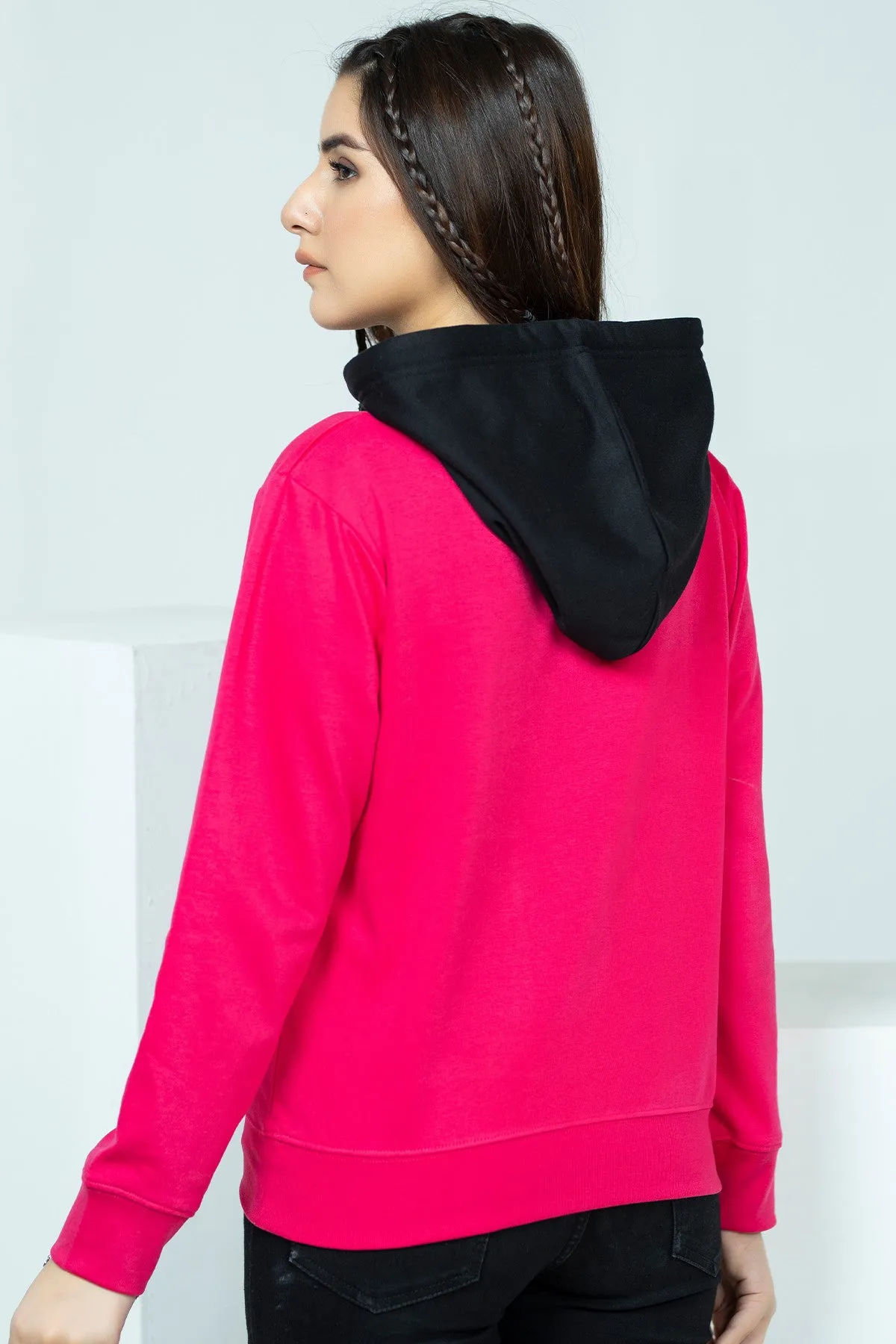 Pink Three Fleece Hoodie - W21 - WH00007