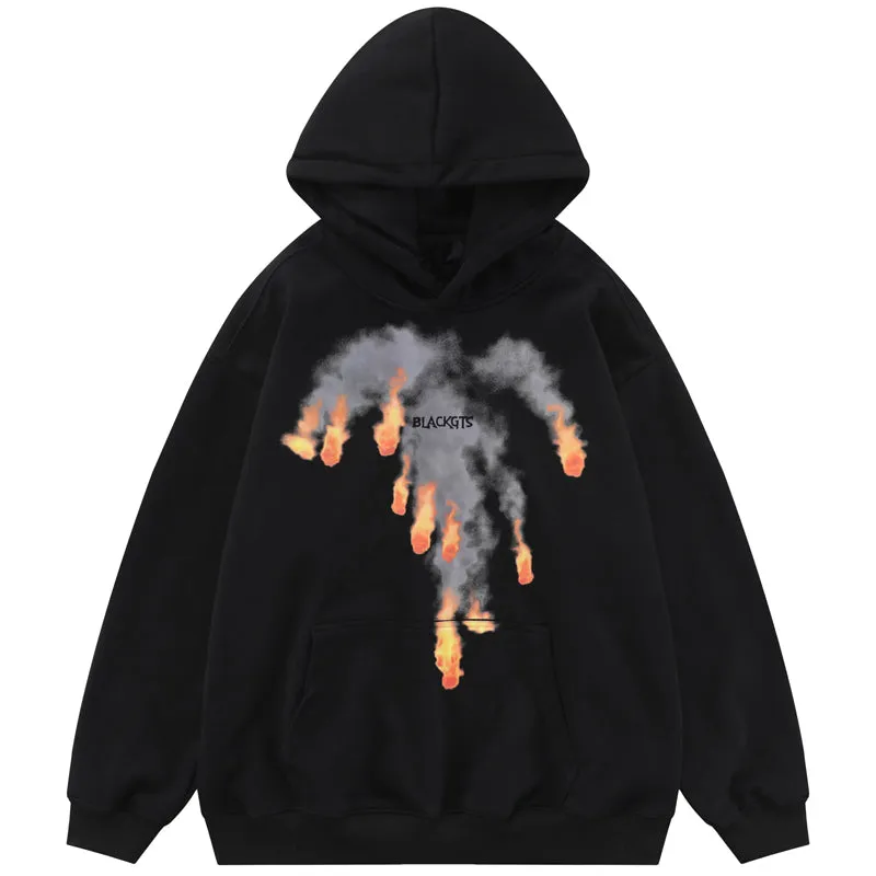 PopFlying Fleece Hoodie Falling Fireball