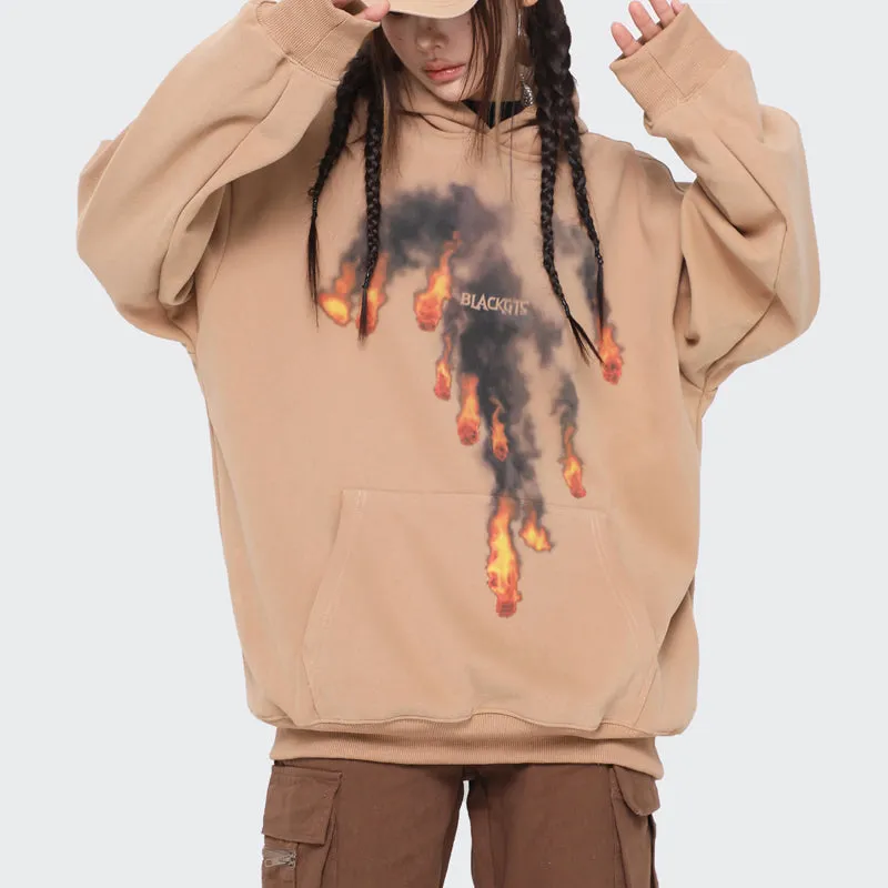 PopFlying Fleece Hoodie Falling Fireball