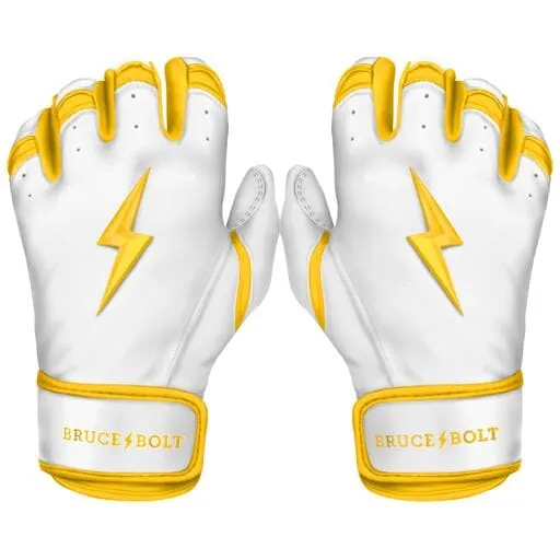 PREMIUM PRO CHROME Series Short Cuff Batting Gloves | YELLOW